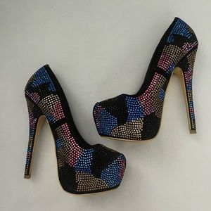 Jeweled Platform Heels